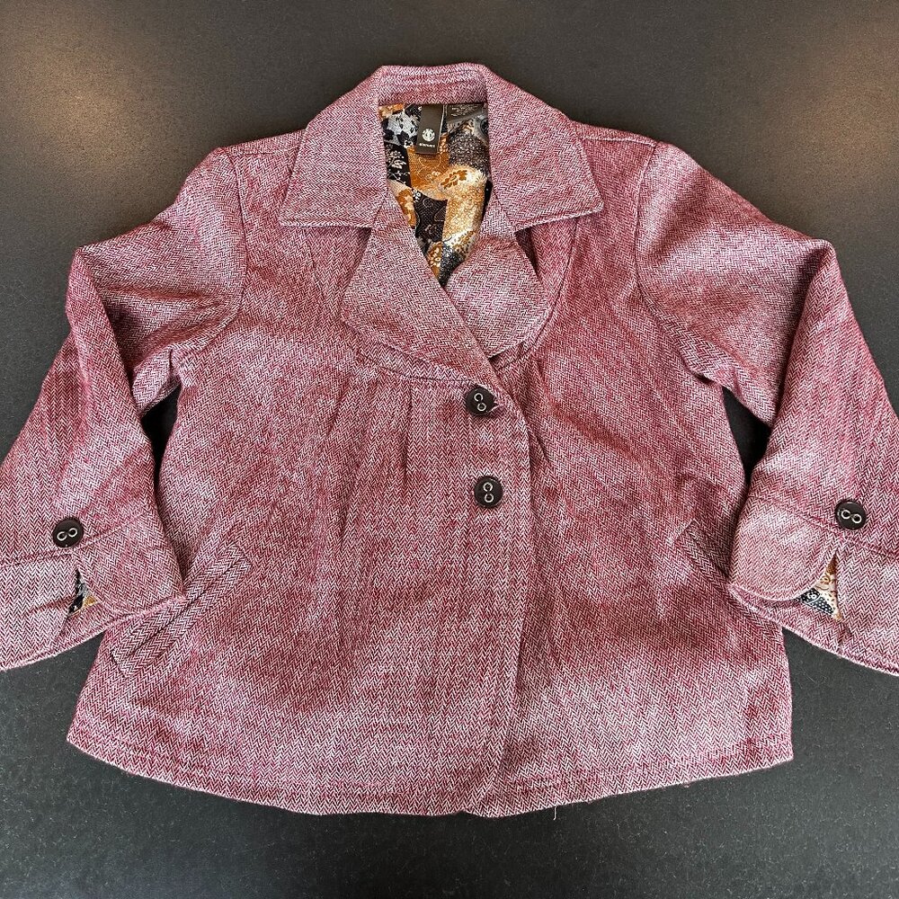 Element Skateboards Women's Casual Blazer - Red "Tweed" - Size L